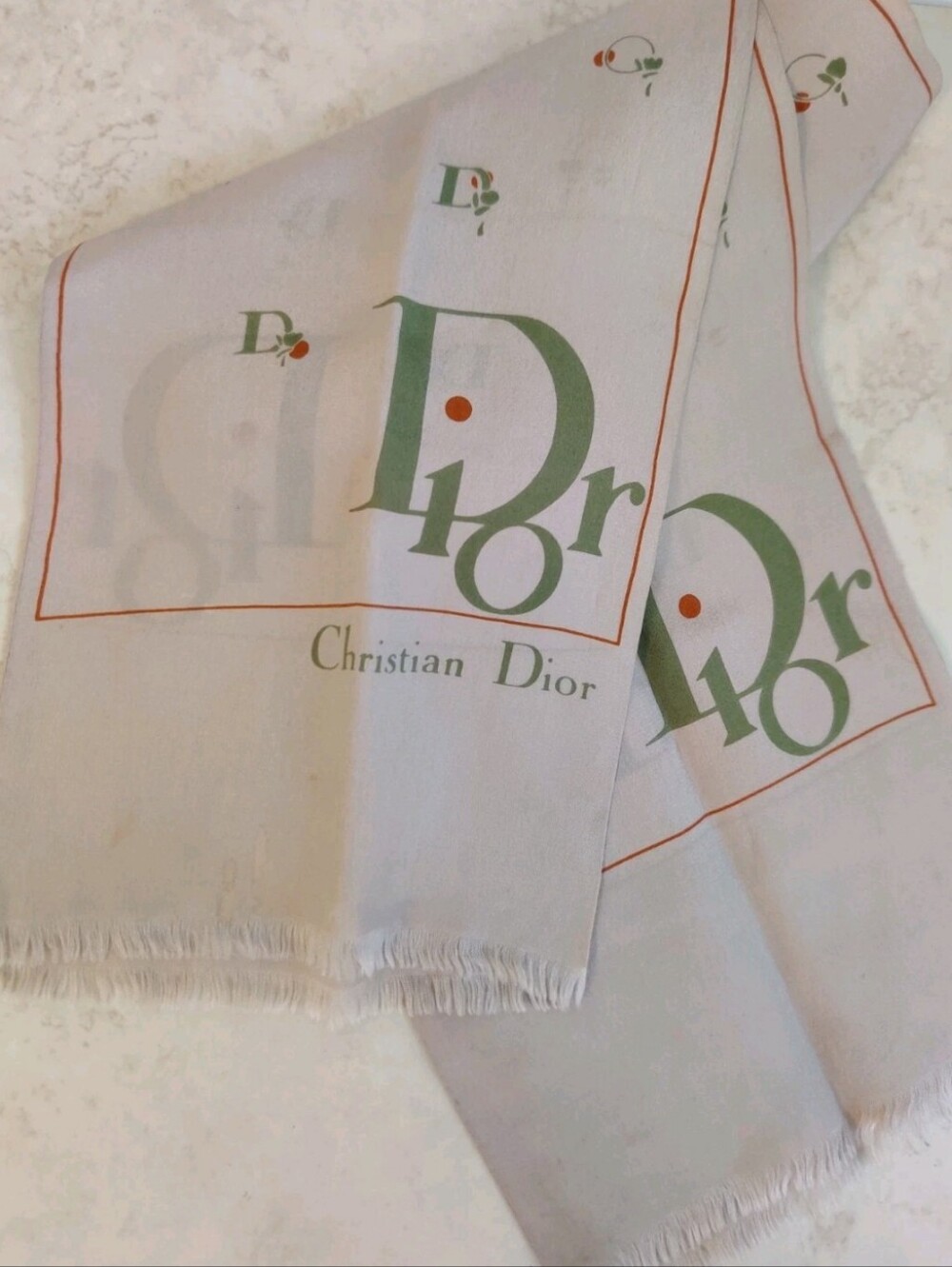 Vintage Dior Silk Skinny Scarf